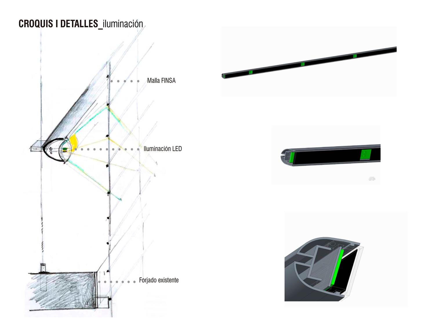 Iluminación de malla metálica para fachadas - PichArchitects